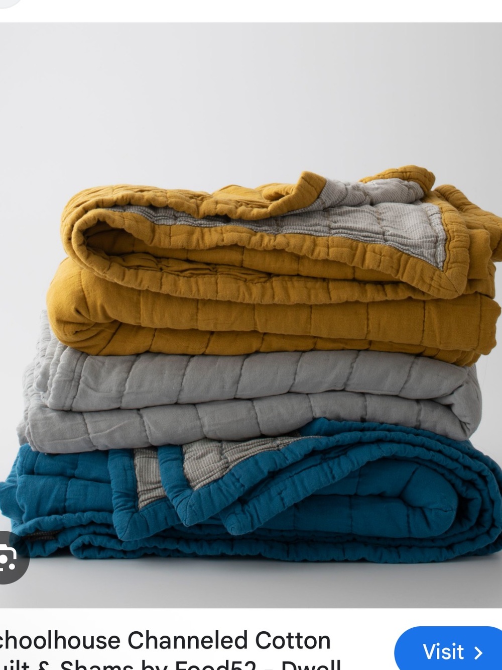 ISO Classic Channeled Cotton Quilt from Schoolhouse